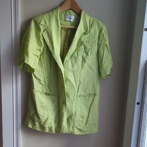 Hosbjerg Vibrant Lime Women's Short Sleeve Suit Jacket Size Small